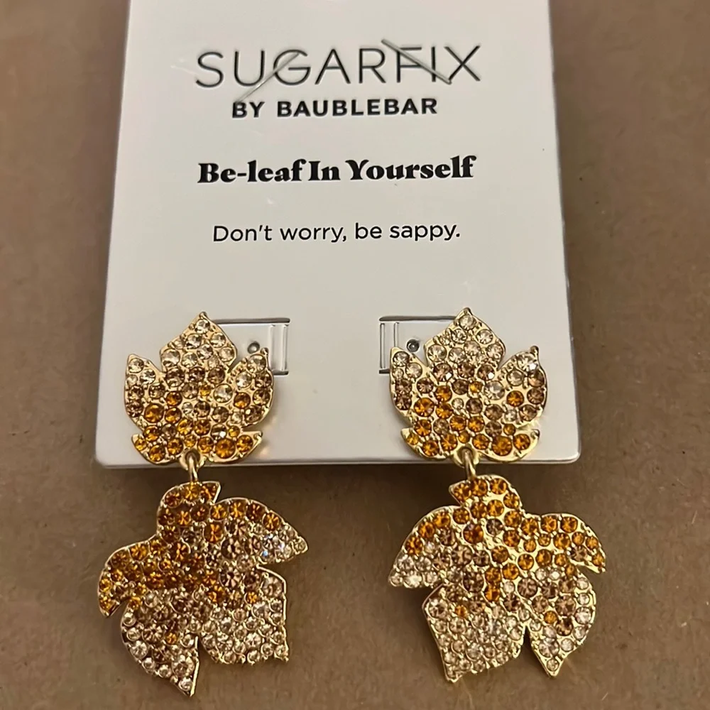 NWT Sugarfix by Baublebar Earrings Fall Leaves. - Picture 1 of 2